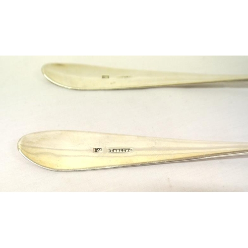 221 - Pair of Cork Irish Provincial tablespoons with crested handles, stamped 'STERLING' 137g