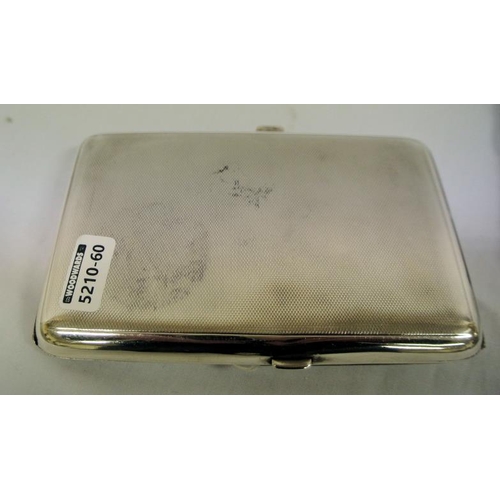 44 - Birmingham silver card or cigarette case with double folding top, dated 1939, 220g