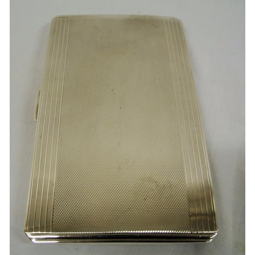 49 - Birmingham silver card or cigarette box, lined decoration, dated 1950, 205g