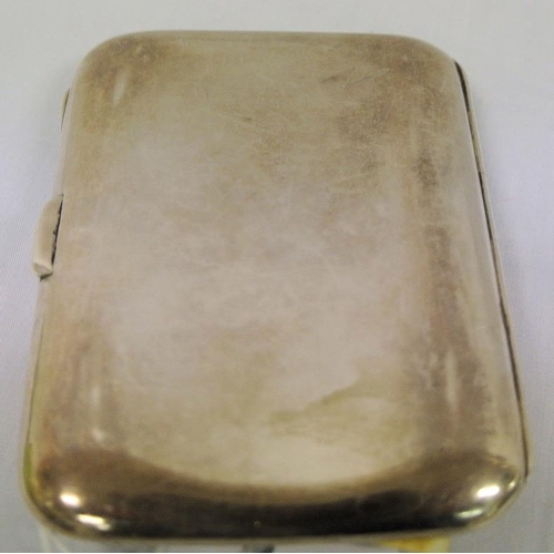 90 - Birmingham silver small card or cigarette case, monogrammed, dated 1912, 68g