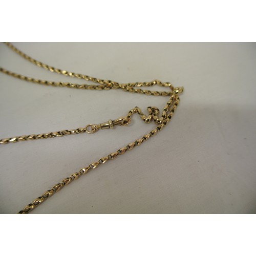 252 - Gold necklace with clasp, in box, 160cm, 33g