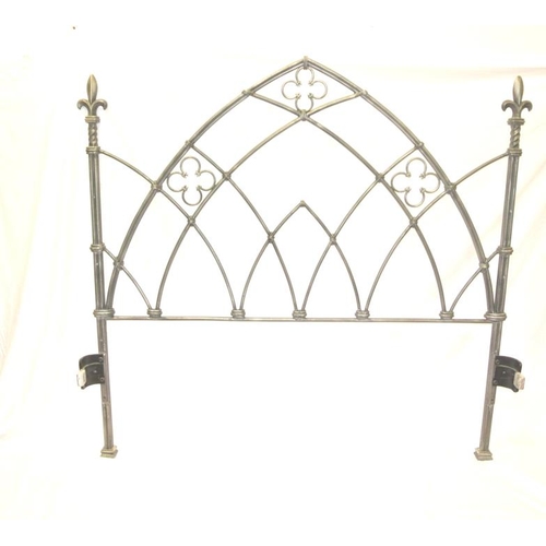 11 - Gothic style wrought iron double bed with side irons