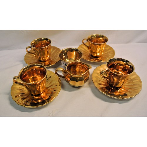 14 - Ten piece gilt decorated Wade tea service