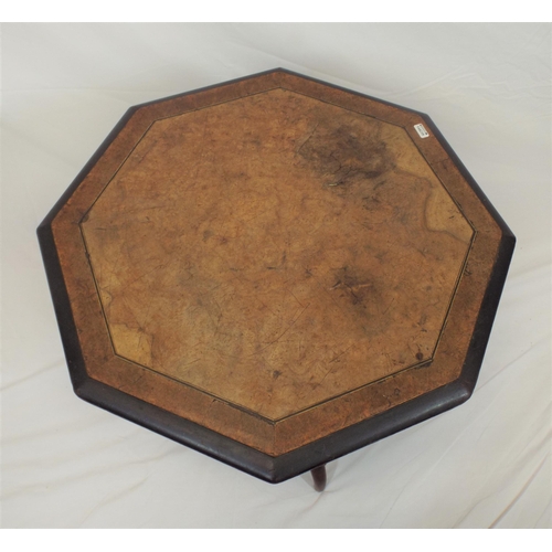 19 - Victorian inlaid walnut hexagonal shaped occasional table with turned columns and stretchers, on spl... 