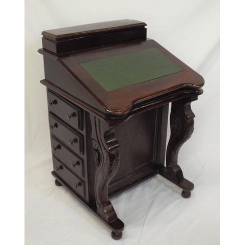 64 - Edwardian design  mahogany davenport with pen tray, lift up lid with drawers under, side drawers wit... 