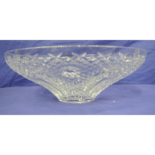 112 - Waterford Crystal cut glass round bowl with strawberry diamonds