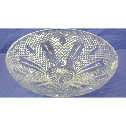 112 - Waterford Crystal cut glass round bowl with strawberry diamonds