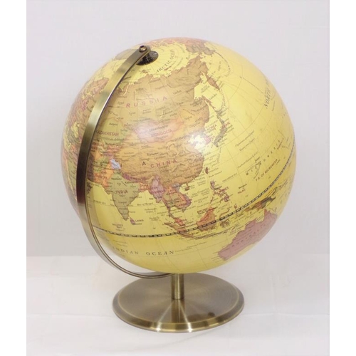 118 - World globe on polished brass base