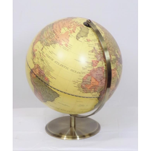 118 - World globe on polished brass base