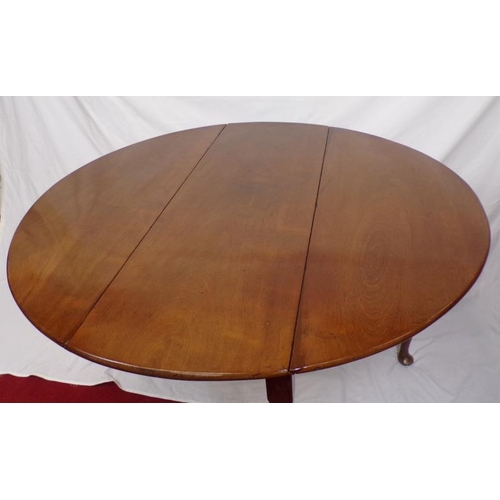 120 - Victorian mahogany Pembroke table with D-shaped drop leaves, gateleg support, on cabriole legs with ... 