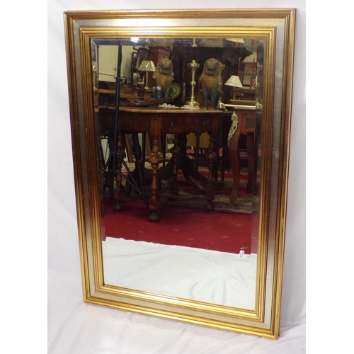 124 - Edwardian style gilt framed bevelled glass wall mirror