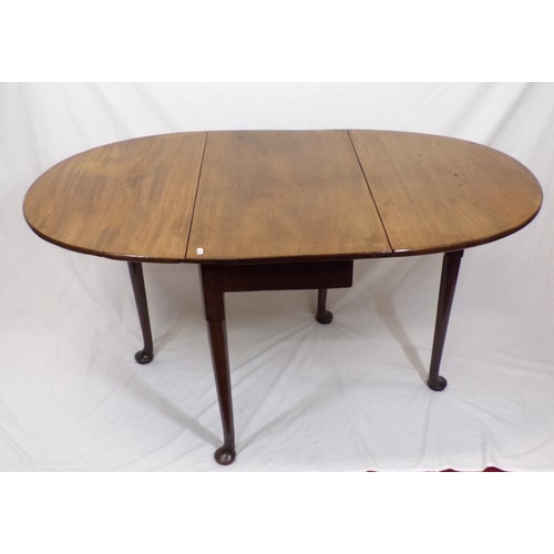 140 - Victorian mahogany Pembroke table with D-shaped drop leaves, pull-out gateleg support, on cabriole l... 