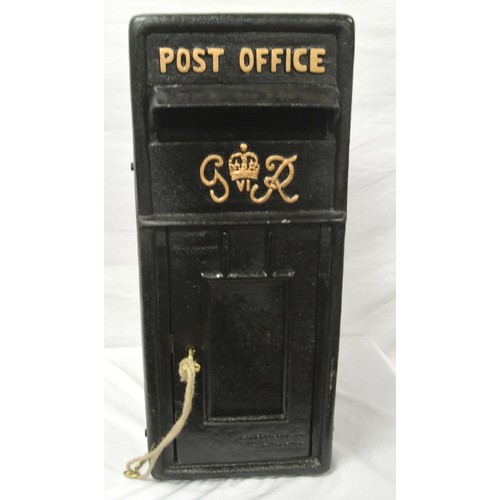 183 - Cast iron post box with the traditional initials of King George VI.