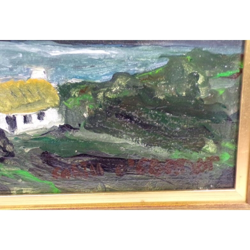 226 - Cahill O'Connor 'Irish cottages' oil on canvas 50x75cm signed