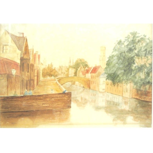 236 - Continental School 'Bruges street scenes' pair of watercolours 22x28cm each