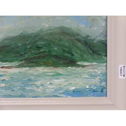 238 - Cahill O'Connor 'Stormy waves' oil on board 19x24cm signed