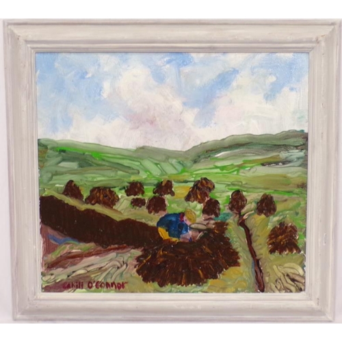 241 - Cahill O'Connor 'Cutting the turf' oil on board 50x55cm signed