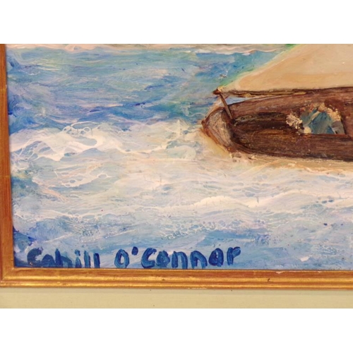 251 - Cahill O'Connor 'Cork harbour one design' oil on canvas 44x58cm signed