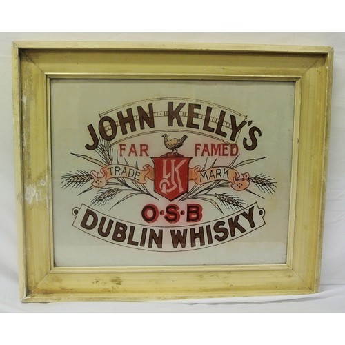 216 - 'John Kellys Dublin Whisky' framed pub sign