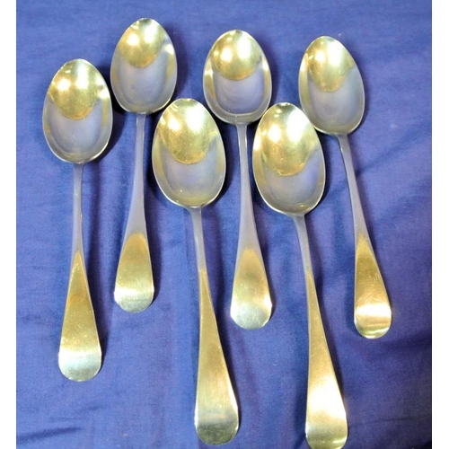 260 - Set of six Sheffield silver tablespoons, dated 1925, 287g