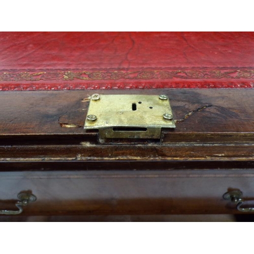 145 - Edwardian inlaid and crossbanded mahogany bureau with brass escutcheon, fall-down front with pull-ou... 