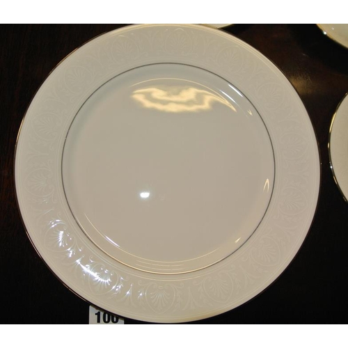 157 - Thirty nine  piece Lenox Debut Collection dinner service, platinum trim on durable white bone china,... 