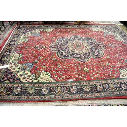 183 - Large multi coloured ground Persian Tabriz carpet with bespoke floral desing