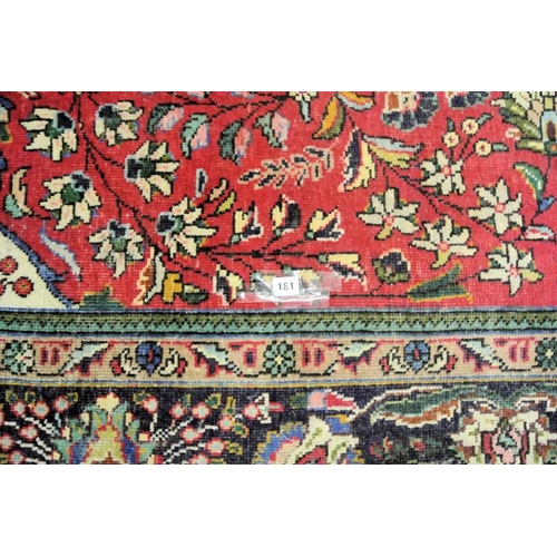 183 - Large multi coloured ground Persian Tabriz carpet with bespoke floral desing