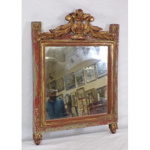 22 - Small Regency style square framed mirror with scroll decoration