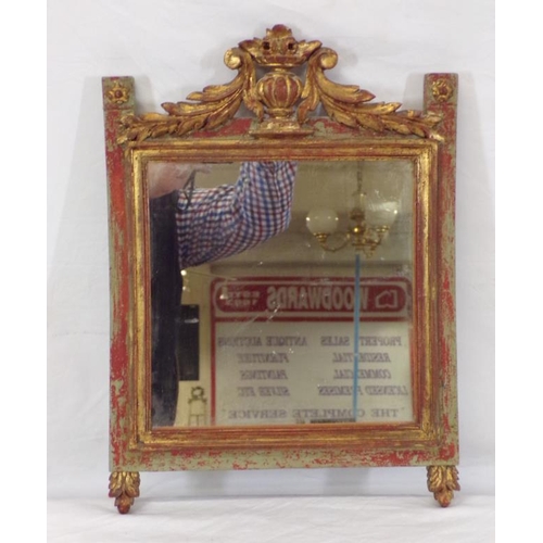 22 - Small Regency style square framed mirror with scroll decoration