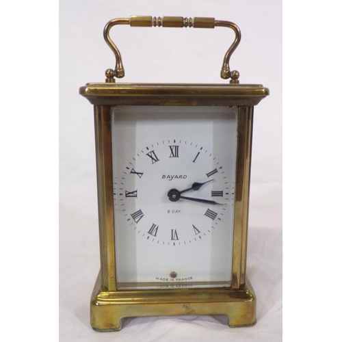 284 - Bayard French brass cased carriage clock with handle