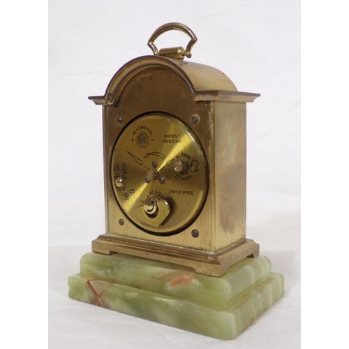 290 - Swiss Swiza domed carriage clock on marble base