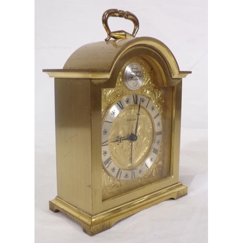 291 - Swiss Swiza domed mantle clock with handle