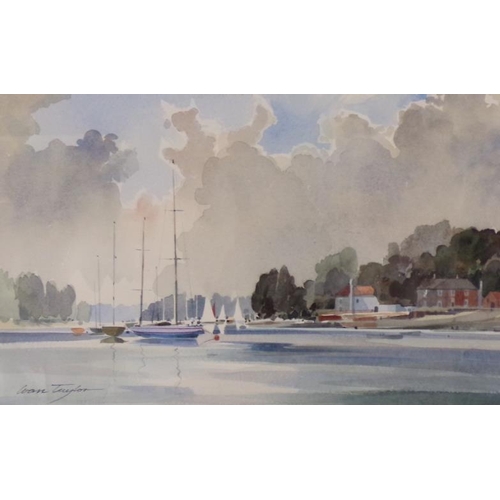 313 - Ivan Taylor 'Evening on the Orwell' watercolour 34x50cm signed