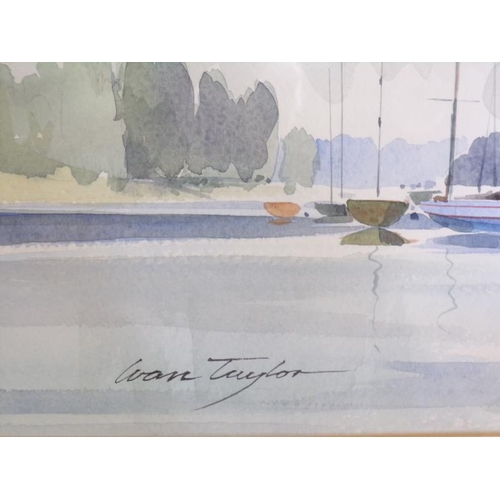 313 - Ivan Taylor 'Evening on the Orwell' watercolour 34x50cm signed