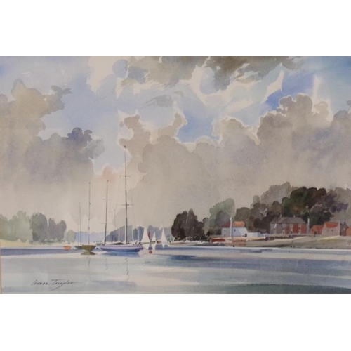 313 - Ivan Taylor 'Evening on the Orwell' watercolour 34x50cm signed