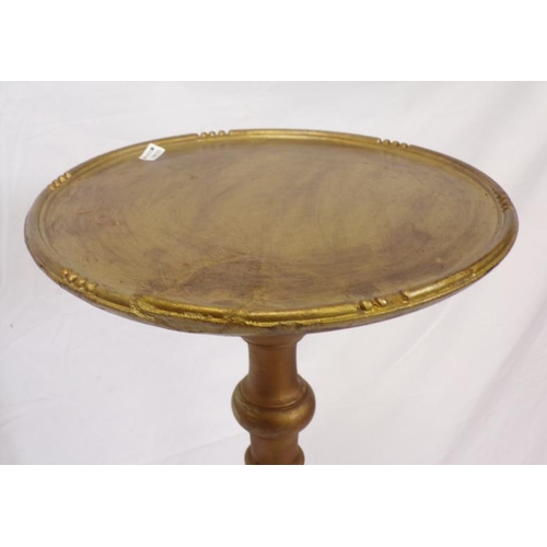 34 - Victorian style round torchere or plant stand with reeded shaped column on tripod