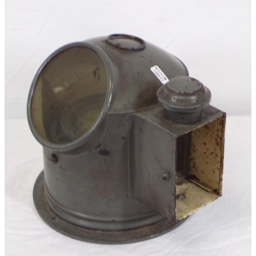 53 - Mariners metal binnacle with light box and compass inset