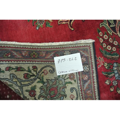 56 - Multi coloured ground vintage Persian Tabriz carpet with floral medallion design