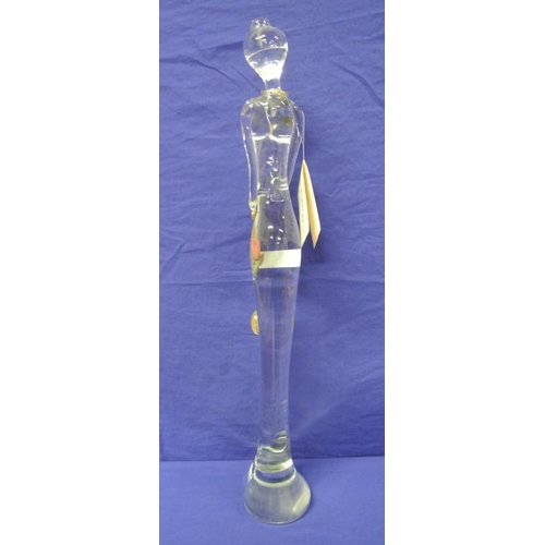 98 - 'Fusion Art' glass sculpture of a lady, 75cm