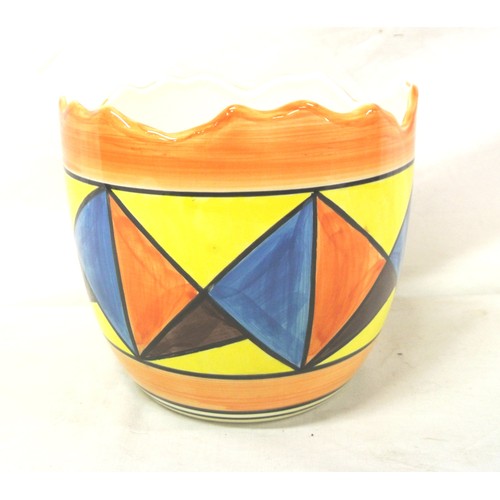 164 - Art Deco style bowl with wavy rim and multi-coloured decoration