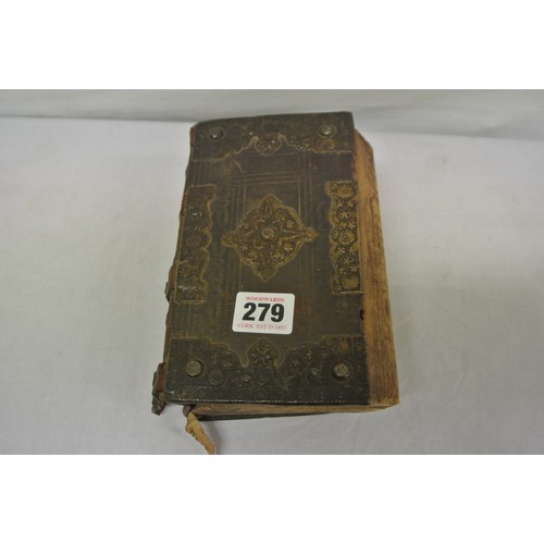 279 - Old Lutheran leather bound bible