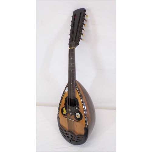 78 - Vintage yew and mahogany mandolin with ornate inlay