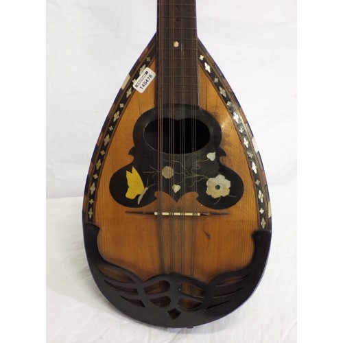 78 - Vintage yew and mahogany mandolin with ornate inlay