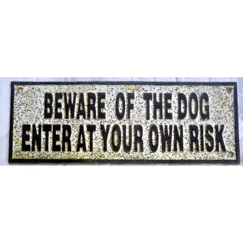 182 - Cast iron 'Beware of the dog' sign