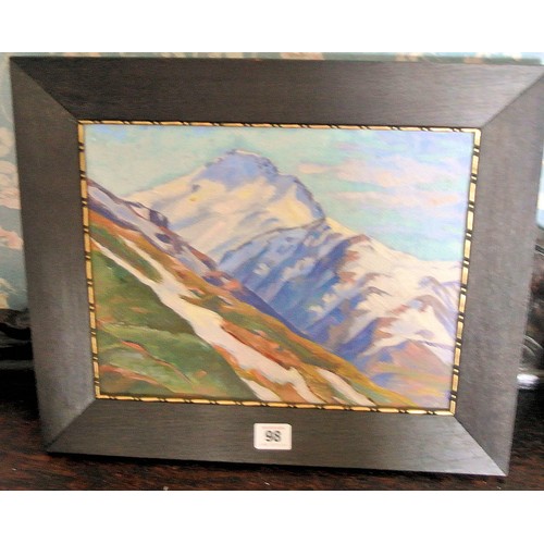 302 - Continental School 'Alpine study' oil on board 24x30cm