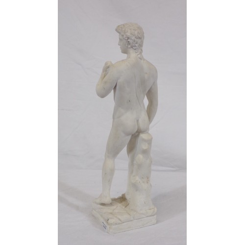 283 - Roman style plaster figure of Adonis, on square base