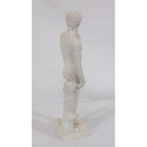 283 - Roman style plaster figure of Adonis, on square base