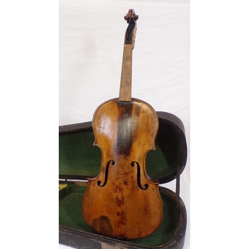 14 - Vintage violin in fitted carrying case, no strings