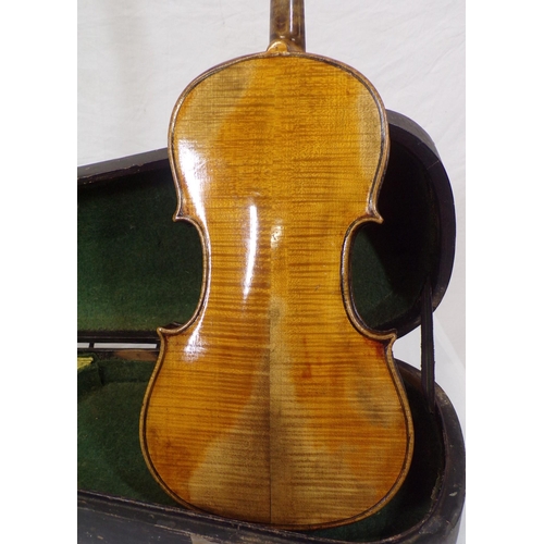 14 - Vintage violin in fitted carrying case, no strings